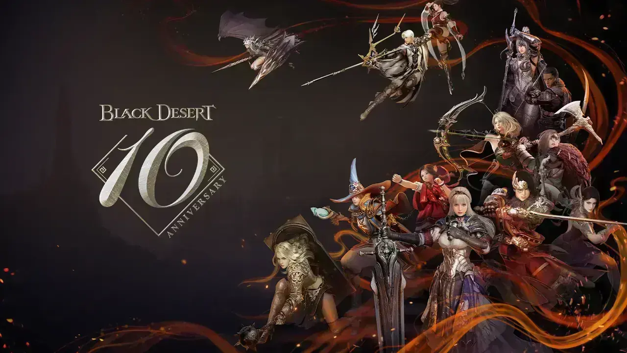 Black Desert 10th Anniversary Giveaway Black Desert 10th Anniversary Celebration Giveaway banner featuring an AMD Mini PC prize