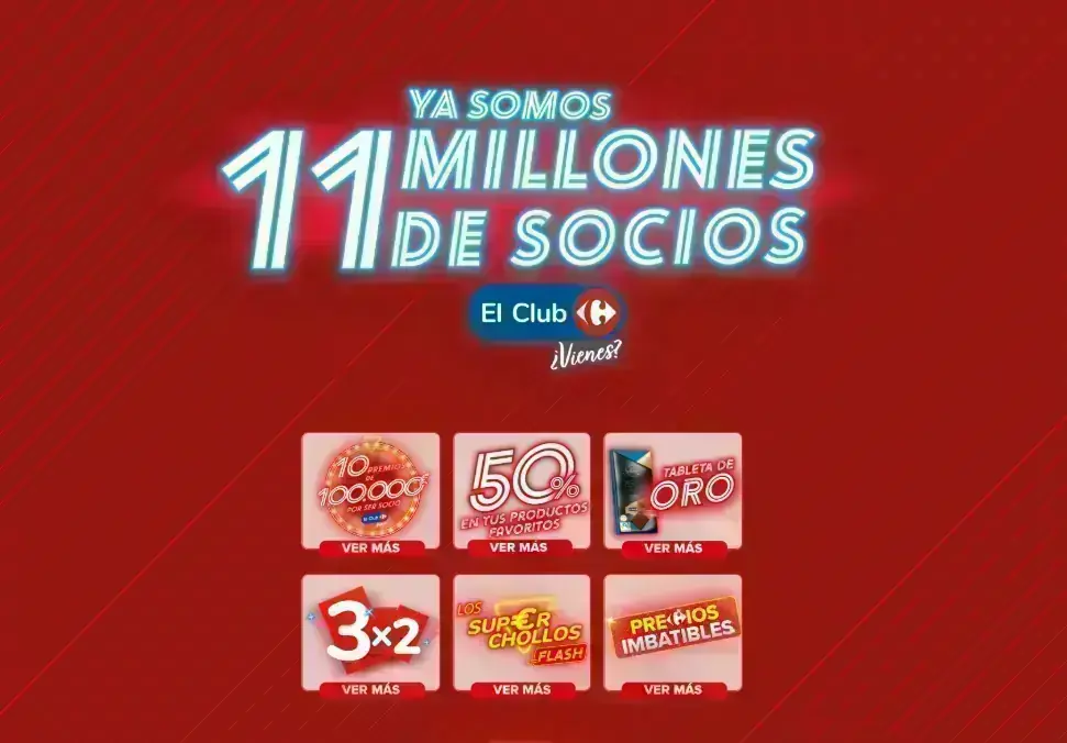 El Club Carrefour: 11 millones de socios Campaña de El Club Carrefour 11 millones de socios con ruleta y promociones