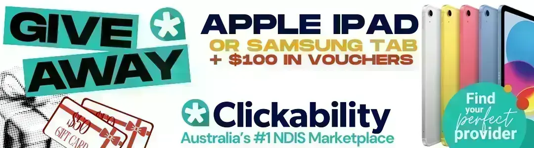 Clickability’s 2026 Giveaway Clickability’s 2026 Giveaway banner promoting prizes up to AU$500 and bonus AU$50 gift cards