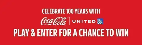 Coca-Cola x United: 100 Years Coca-Cola and United Airlines 100 Years of United promotion banner
