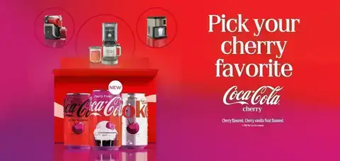 Coca-Cola Year of Cherry Sweepstakes Coca-Cola Year of Cherry promotion featuring Cherry Coke varieties and prize machines (slushie, ice pellet, or ice cream maker).
