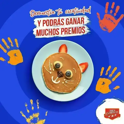 Concurso de hot cakes creativos Promoción de Tres Estrellas para crear hot cakes en forma de animalitos y ganar premios