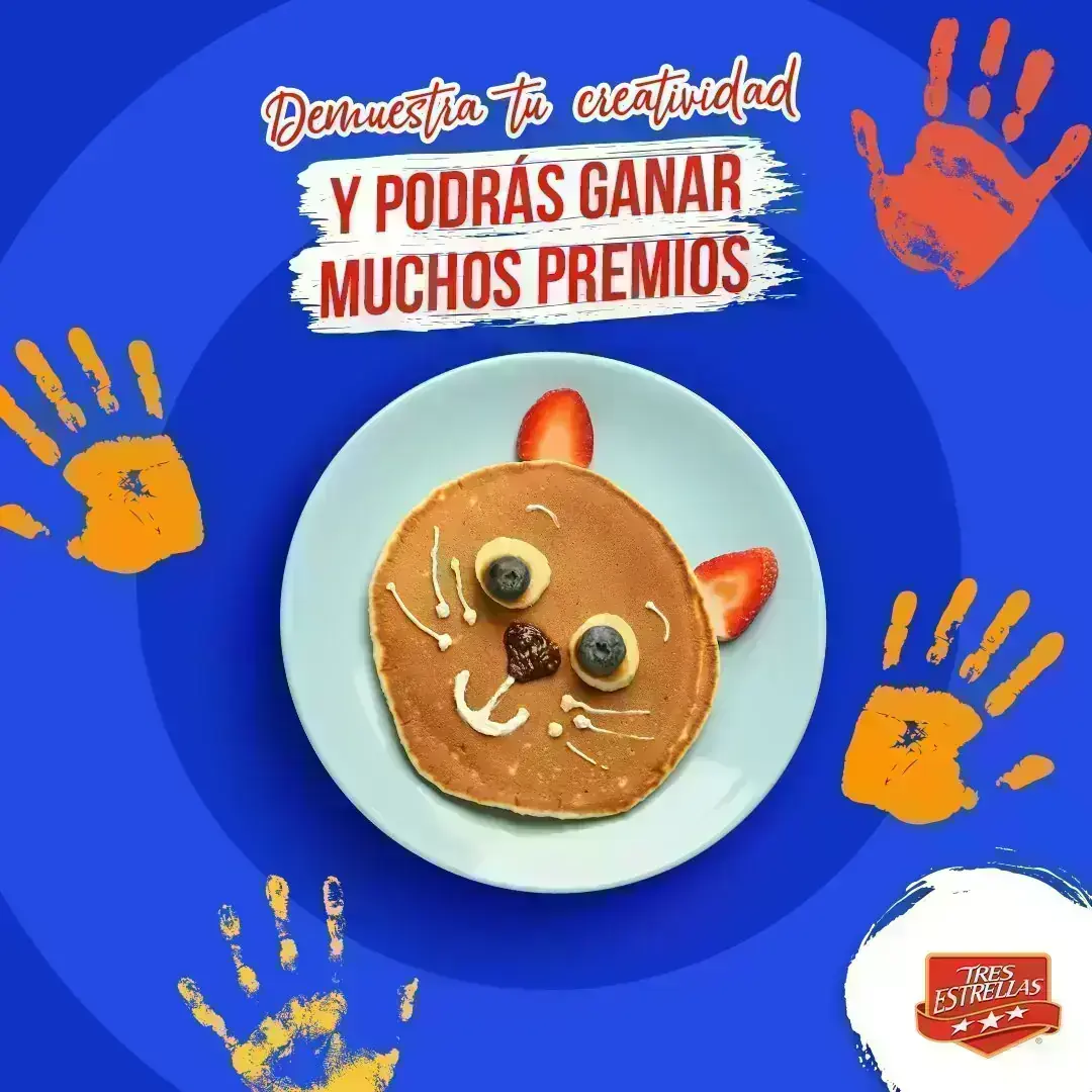 Concurso de hot cakes creativos Promoción de Tres Estrellas para crear hot cakes en forma de animalitos y ganar premios