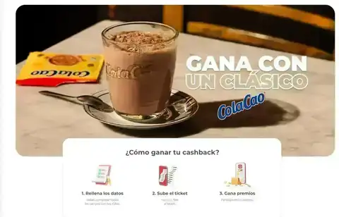 Gana con ColaCao (Shotback) Promoción Gana con ColaCao en Shotback: sube tu ticket y participa en sorteos