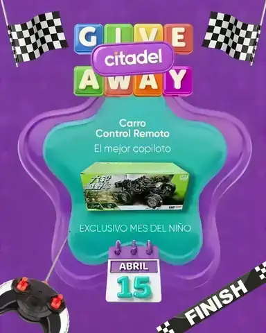 Giveaway Citadel: carro a control remoto Giveaway de Citadel para ganar un carro a control remoto, con fecha 15 de abril