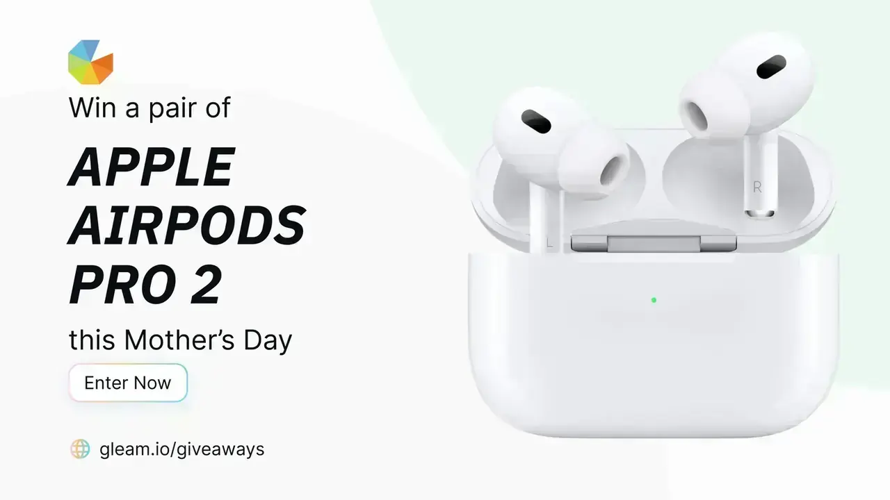 Apple AirPods Pro 2 Mother’s Day Giveaway Apple AirPods Pro 2 giveaway banner for Mother’s Day 2026