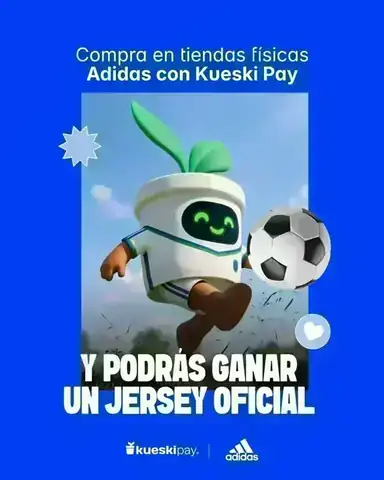 Sorteo Golazo Kueski Publicación de Kueski Pay anunciando el sorteo Golazo Kueski para ganar un jersey oficial Adidas