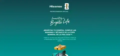 Promoción Hisense Mundial FIFA 2026 Banner de la promoción Hisense para ganar boletos del Mundial FIFA 2026 y premios en México