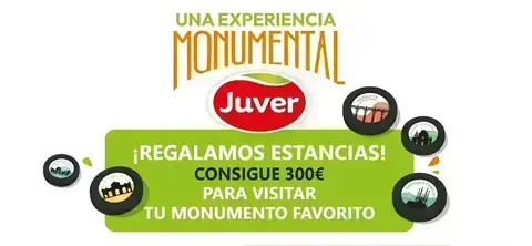 Captura de la promoción de Juver “Una experiencia monumental” con premio de 300 euros