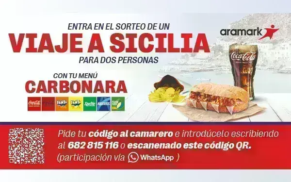 Menú Carbonara Aramark - Viaje a Sicilia Promoción Menú Carbonara Aramark: sorteo de un viaje a Sicilia para dos