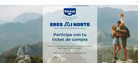 Sorteo Puleva Eres mi Norte Captura de la promoción “Puleva Eres mi Norte” para participar subiendo el ticket de compra