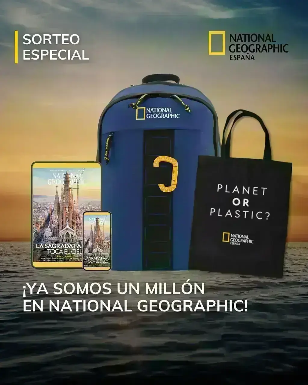 Publicación de National Geographic España anunciando el sorteo por 1 millón de seguidores en Instagram