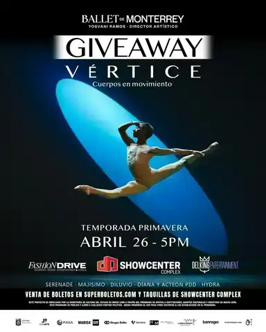 Giveaway Ballet de Monterrey en SHOWCENTERCOMPLEX Publicación de giveaway de Fashion Drive para ganar boletos del Ballet de Monterrey en SHOWCENTERCOMPLEX