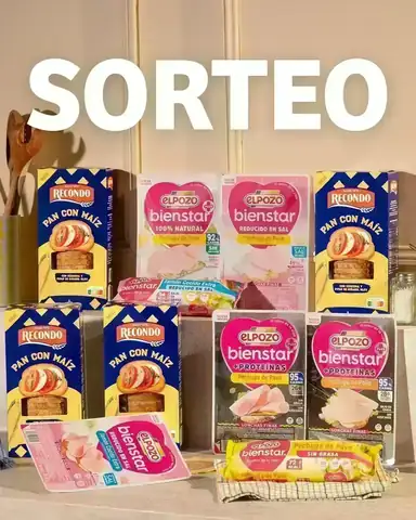 Sorteo ElPozo Bienstar x Recondo Lote de productos Brioche Pasquier Recondo y ElPozo Bienstar anunciado en un sorteo en Instagram