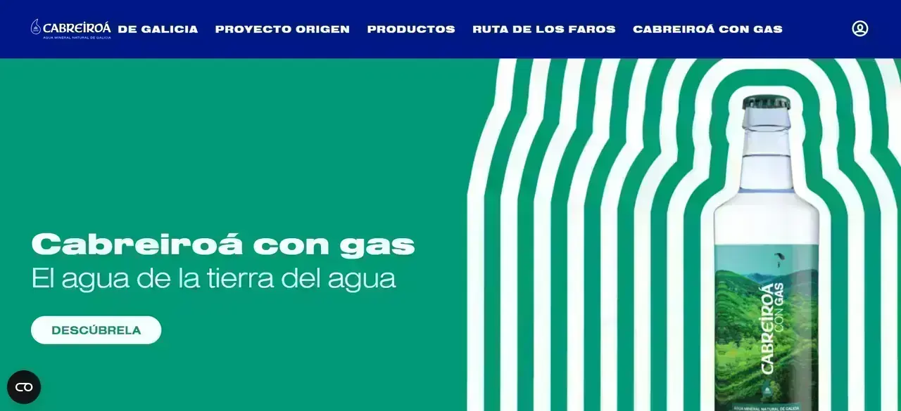 Gana con Cabreiroá Banner de la promoción Gana con Cabreiroá con botella y llamada a participar