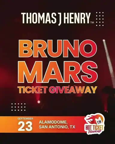 TJH Hot Ticket Hookup: Bruno Mars Promotional image for TJH Hot Ticket Hookup giveaway featuring Bruno Mars tickets in San Antonio
