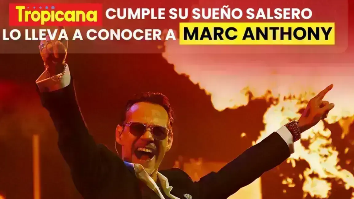 Marc Anthony en concierto, imagen promocional de Tropicana para el sorteo de viaje a Las Vegas