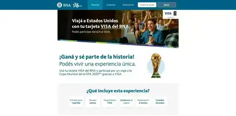 VISA Banco Nación - FIFA World Cup 2026 Promoción de Banco Nación y Visa con sorteo de viajes a la Copa Mundial de la FIFA 2026