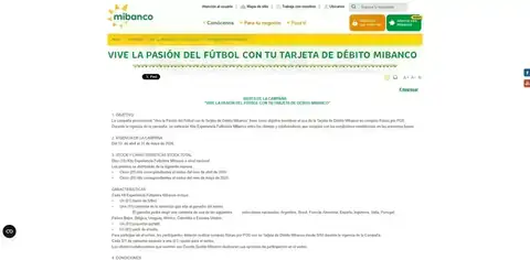 Sorteo Kit Experiencia Futbolera Mibanco Bases de la campaña Vive la Pasión del Fútbol con tu Tarjeta de Débito Mibanco