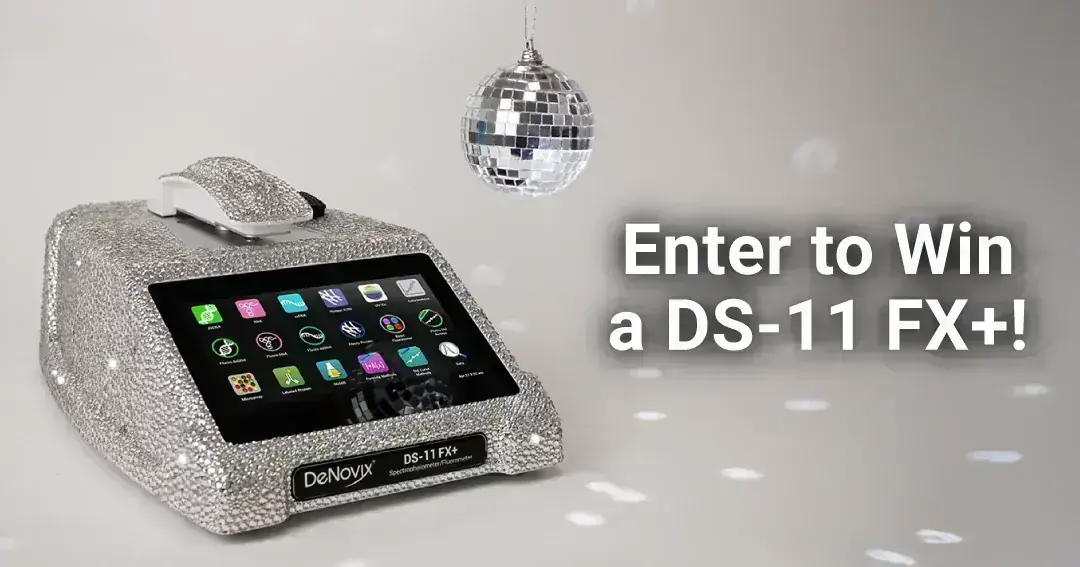 Win a DS-11 FX+ by DeNovix DeNovix DS-11 FX+ Spectrophotometer / Fluorometer giveaway banner