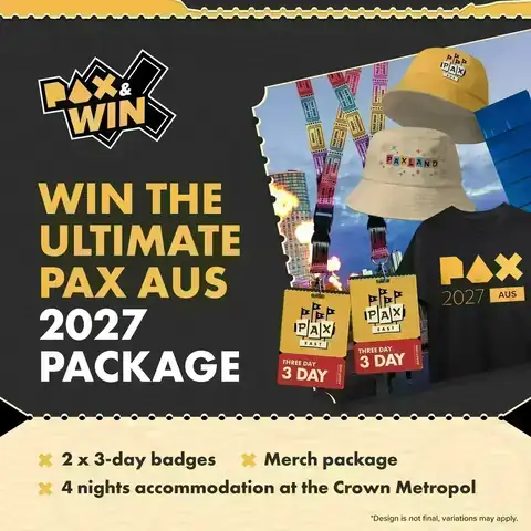 Ultimate PAX Aus 2027 Package PAX Aus giveaway artwork for the Ultimate PAX Aus 2027 Package