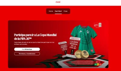 Coca-Cola te acerca: pases dobles para México en FIFA World Cup 26 · Sorteo de Experiencias experiencias Moda moda · México mx