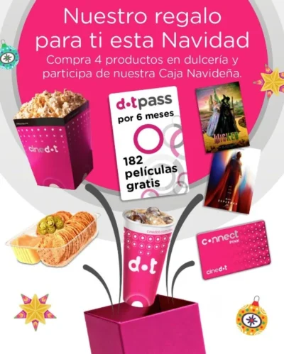 Ganá una Dot Pass por 6 meses con la Caja Navideña de Cinedot · México mx