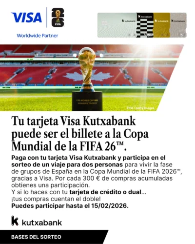 Kutxabank sortea entradas y viaje al Mundial 2026 · Sorteo de GiftCards giftcards Viajes viajes · España es