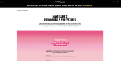 Sorteo Maybe It’s a Maybelline – Gana productos Maybelline · Sorteo de Belleza belleza Lifestyle lifestyle · Estados Unidos us