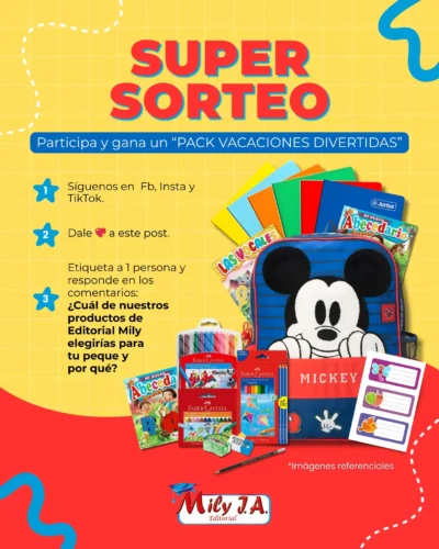 Sorteo Editorial Mily: Pack Vacaciones Divertidas infantil · Perú pe