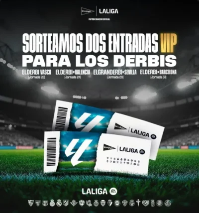 Sorteo entradas VIP para los derbis de LALIGA EA Sports · Sorteo de Especiales especiales Experiencias experiencias · España es