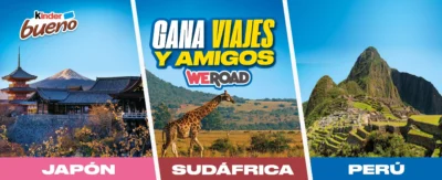 Sorteo Kinder Bueno: gana viajes para 2 a Perú, Japón o Sudáfrica · Sorteo de Experiencias experiencias Viajes viajes · España es