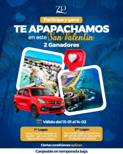 Sorteo ZP Viajes San Valentín con alquiler de auto y tour · Sorteo de Experiencias experiencias GiftCards giftcards · Venezuela ve
