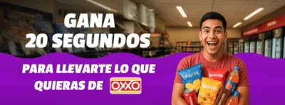 Gana 20 segundos para llevarte lo que quieras en Oxxo · Sorteo de Compras compras Experiencias experiencias · Perú pe