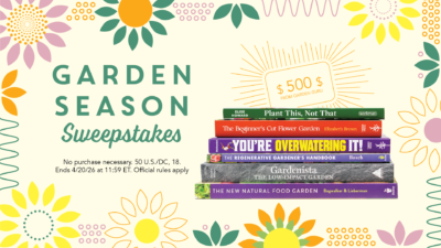 Sorteo Anual de la Temporada de Jardinería Timber Press · Sorteo de BOOK book GARDEN-SET garden-set · Estados Unidos us