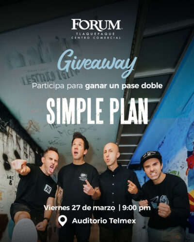 Gana una entrada doble para Simple Plan en Forum Tlaquepaque · Sorteo de CONCERT-TICKET concert-ticket EVENT TICKET · México mx