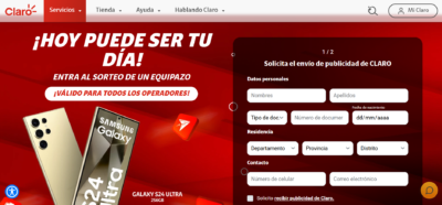 Sorteo Aceptación Publicidad Claro Samsung S24 Ultra · Sorteo de SAMSUNG-GALAXY samsung-galaxy SMARTPHONE smartphone · Perú pe