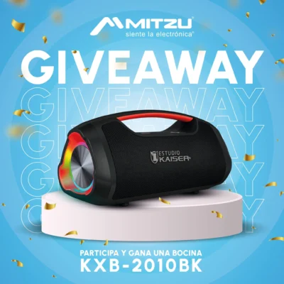 Gana una bocina KXB-2010BK de Estudio Kaiser con Mitzu · Sorteo de SPEAKER speaker · México mx