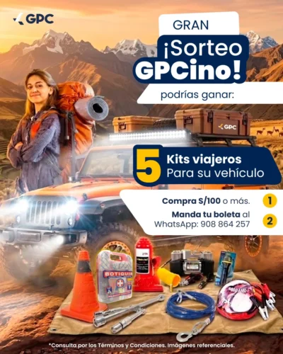 Sorteo GPCino: Gana 1 de los 5 Kits Viajeros para tu vehículo · Perú pe